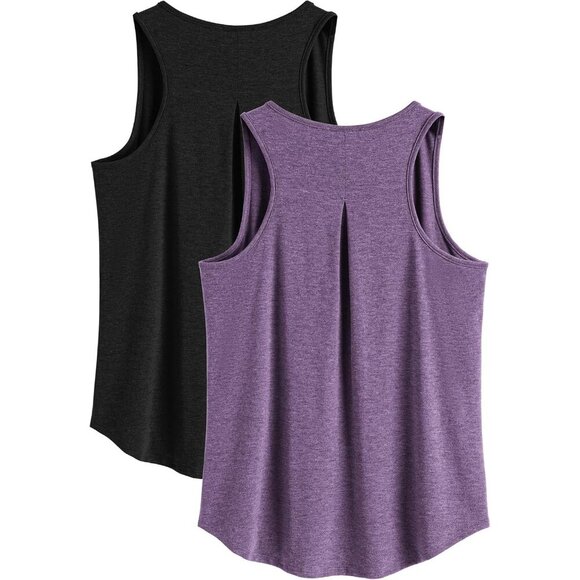 Tops - Workout Tank Top Women Racerback Loose Fit Quick Dry Gym Athletic Top